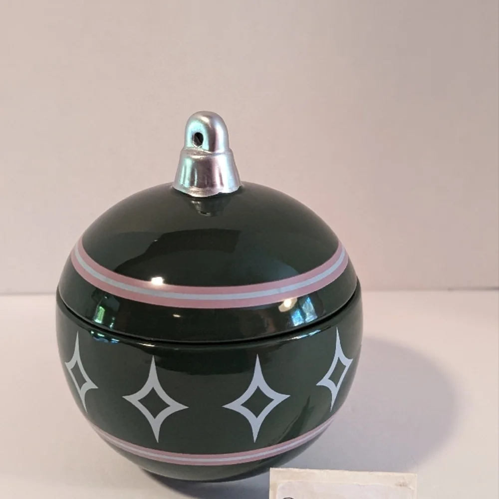 Target Bullseye Playground Ornament Green Christmas Canister Candy Cookie Jar